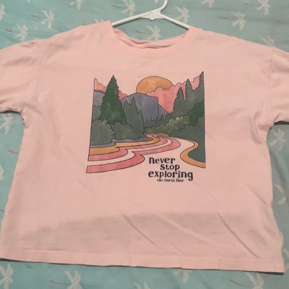 north face pink shirt
